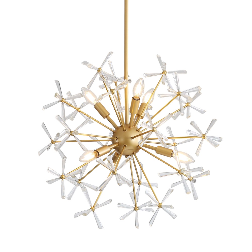 Wry Lighting Dandelion 6-light Pendant in Matte Gold